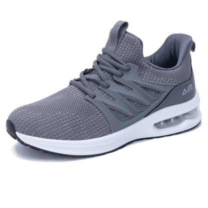PERSOUL Mens Air Running Shoes Athletic Tennis Sneakers Lightweight Breathable Workout Gym Jogging Sport Shoes for Men Grey Size 9