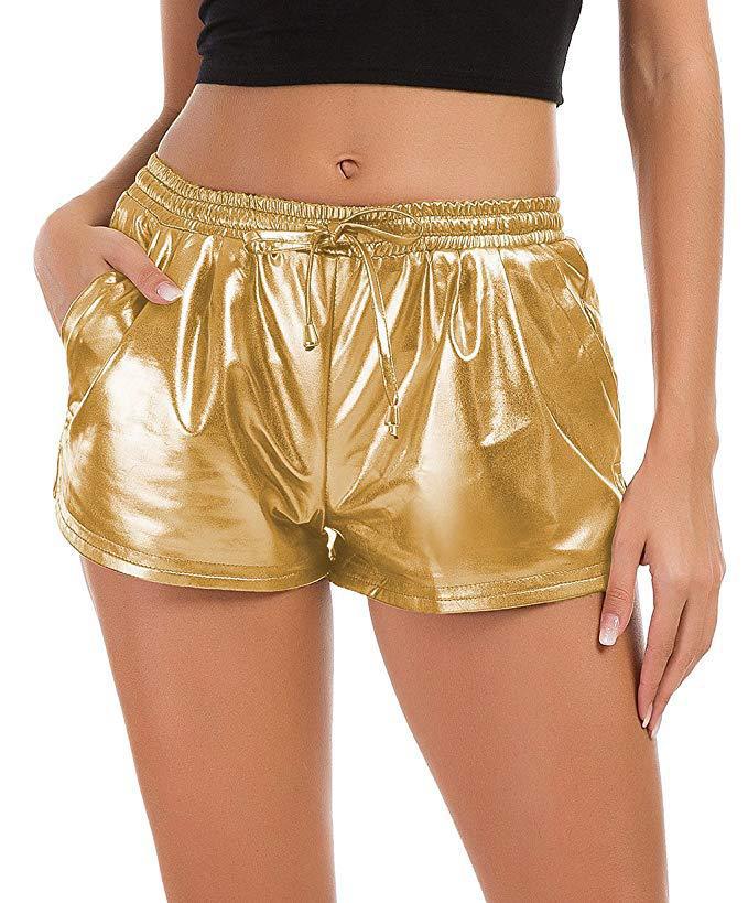 Women's PU Casual Fitness Shorts