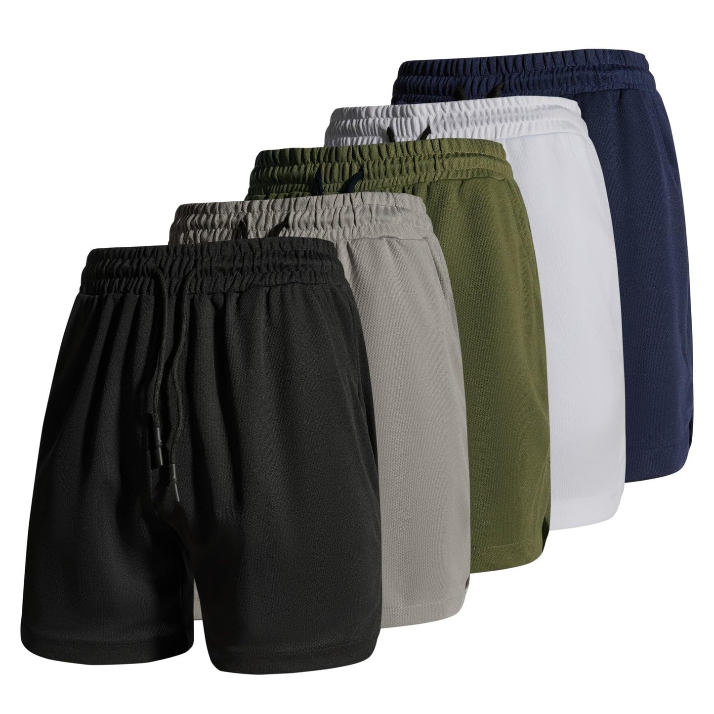Mens Workout Running Shorts Lightweight Breathable Gym Athletic Shorts 5 inch Inseam Short Men with Zipper Pockets