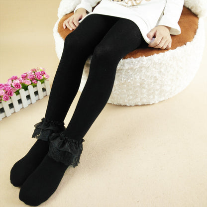 Breathable Lace Pantyhose for Girls' Gym Leggings