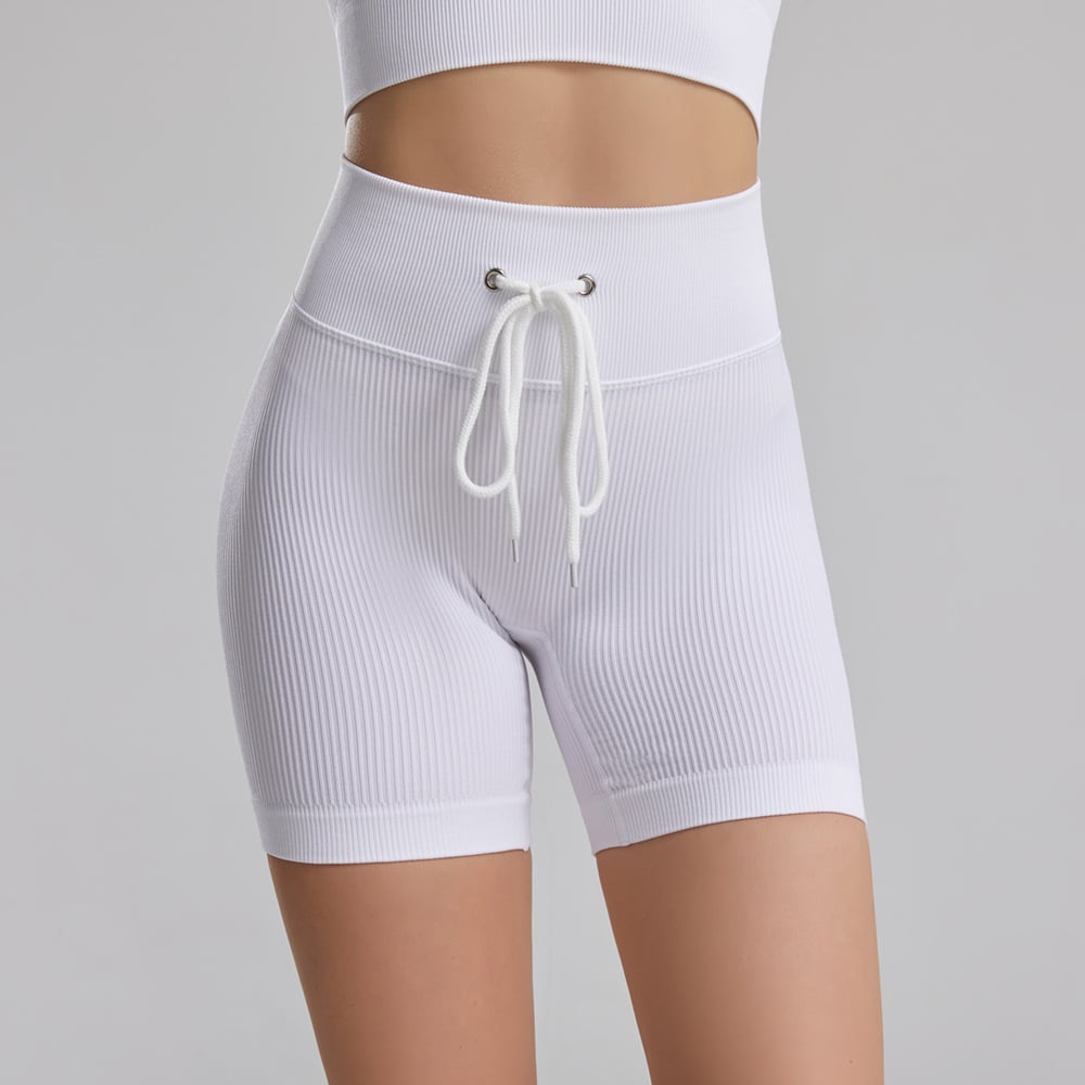 Plus Size Threaded Drawstring Yoga Workout Shorts