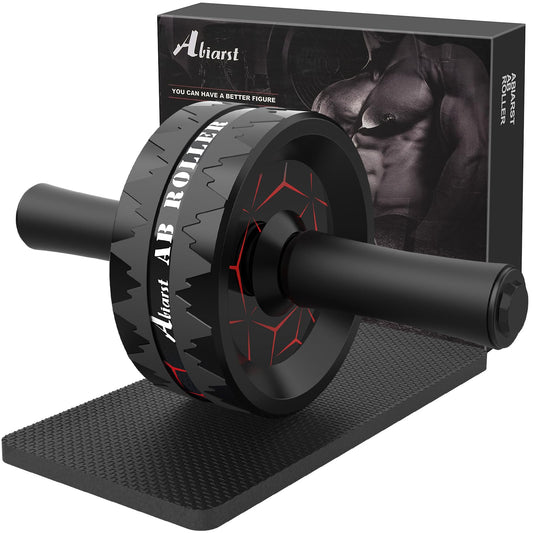 Abiarst Ab Roller Wheel Abs Workout Equipment for Abdominal & Core Strength Training Home Gym Exercise Wheels for Men Women with Knee Pad Accessories