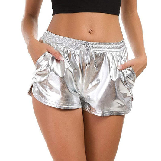 Women's PU Casual Fitness Shorts