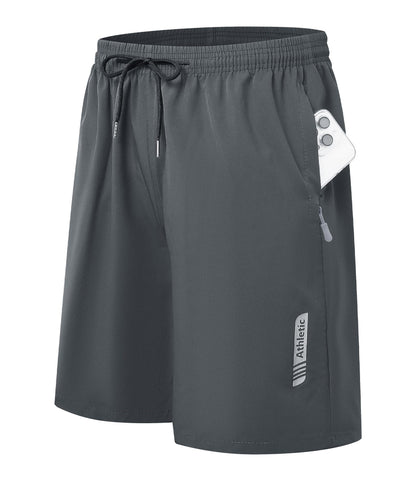 Kinglaman 1 Pack Mens Athletic Gym Workout Shorts Quick Dry Basketball Activewear Running Lightweight Shorts with Pockets for Men 1 Gray Small