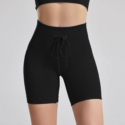 Plus Size Threaded Drawstring Yoga Workout Shorts